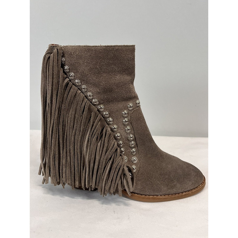 Jeffrey Campbell Free People Suede Boots Booties Sz 5 VGUC Fringe Studs